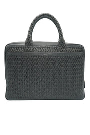 Tardini Woven Full-Grain Calfskin-Alligator Leather Briefcase Bag