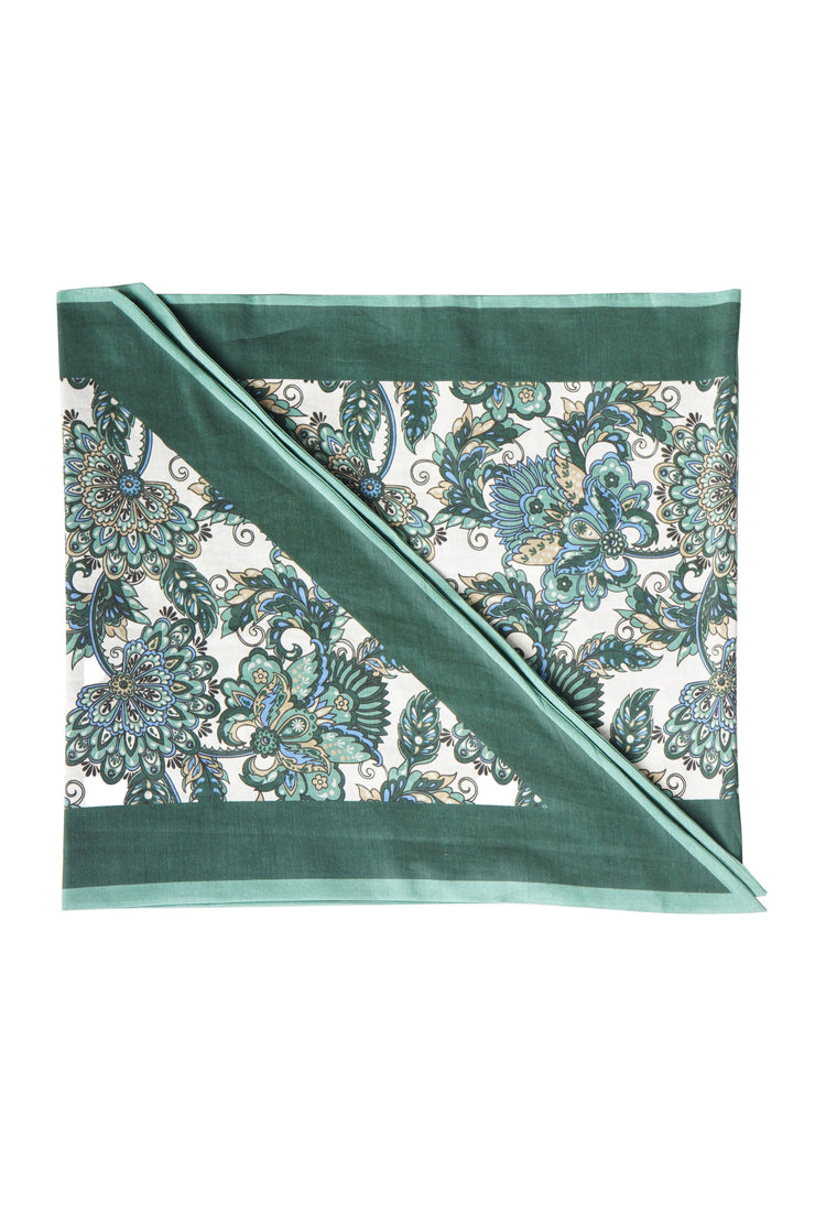 Eleventy Floral Cotton-Silk Scarf
