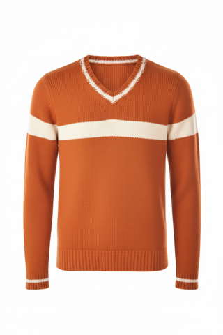 Fedeli Virgin Wool V-Neck Knit Sweater