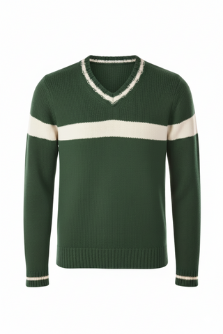 Fedeli Virgin Wool V-Neck Knit Sweater