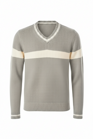 Fedeli Virgin Wool V-Neck Knit Sweater