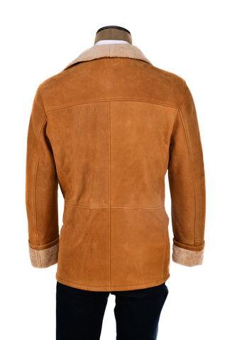 Hettabretz Caramel Leather Shearling Overcoat