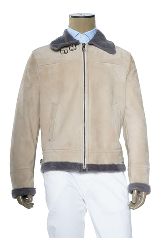Hettabretz Suede Belted Shearling Overcoat