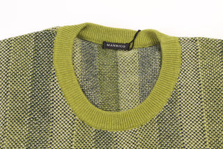 Manrico Green Striped Cashmere Sweater