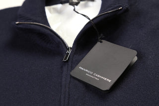 Manrico Dress-Blues Cashmere Zip-up Sweater