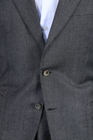 Brioni Dark Grey Striped Wool Suit