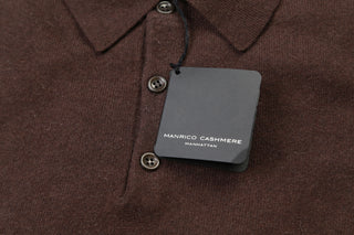 Manrico Brown Long Sleeve Cashmere Polo