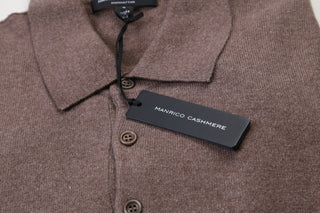 Manrico Brown Long Sleeve Cashmere Polo