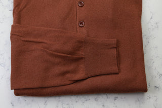 Manrico Brown Long Sleeve Cashmere Polo
