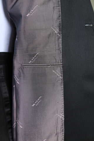 Kiton Dark-Grey Striped Wool Suit Tuxedo