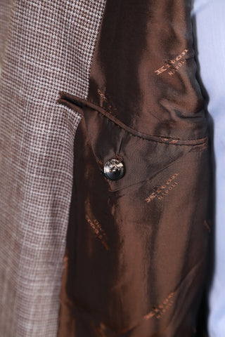 Kiton Brown Nailshead Double Breasted Suit