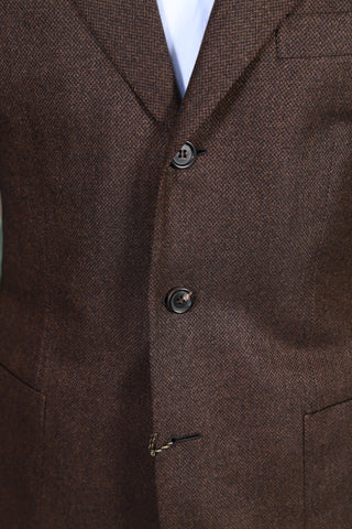 Brioni Dark-Brown Solid Wool Sport Jacket