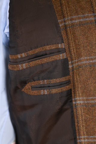 Brioni Brown Checked Cashmere Sport Jacket