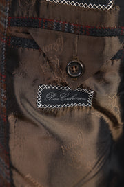 Brioni Dark-Brown Plaid Cashmere Sport Jacket