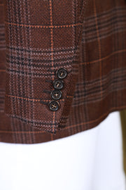 Brioni Brown Plaid Wool Sport Jacket