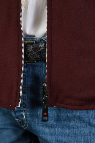 Kired by Kiton Burgundy/ White Solid Cashmere Reversible Jacket