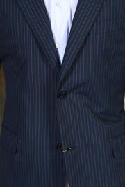 Brioni Dark-Blue Striped Wool Sport Jacket