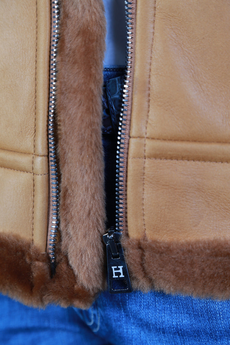 HETTABRETZ Lambskin Shearling Fur Coat Jacket