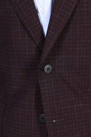 Fiore Di Napoli Midnight-Brown Checked Wool Sport Jacket