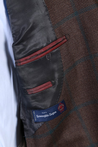 Fiore Di Napoli Dark-Brown Checked Wool Sport Jacket
