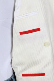 Isaia White Striped Sport Jacket