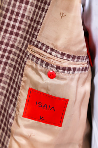 Isaia Brown Shepherd's Check Sport Jacket