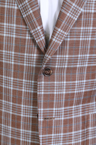 Isaia Brown Checked Sport Jacket