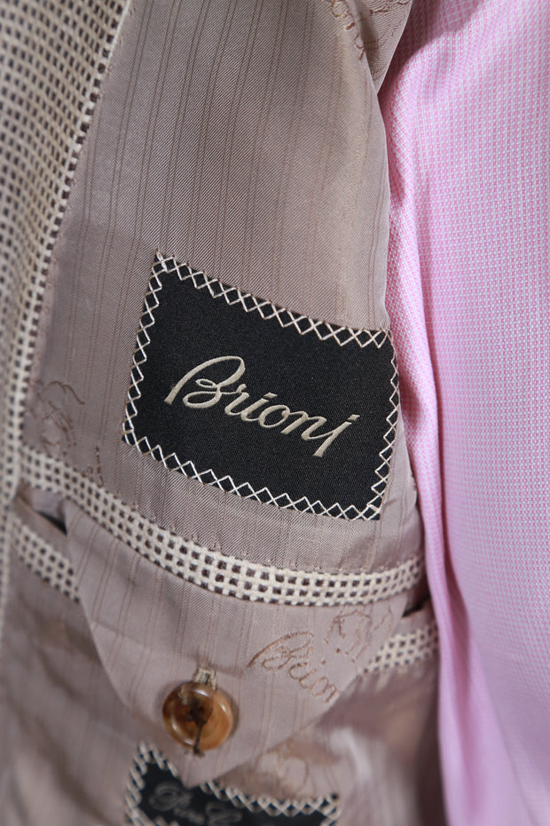 Brioni Beige Small Check Cashmere Sport Jacket