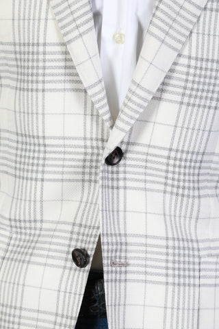 Sartorio White Plaid Wool Sport Jacket
