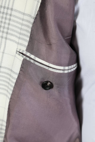 Sartorio White Plaid Wool Sport Jacket