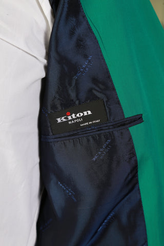 Kiton Green Solid Cotton Sport Jacket