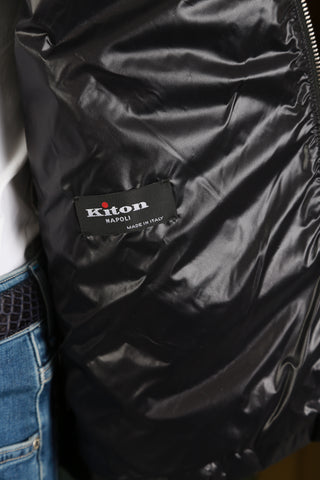 Kiton Midnight Blue Cotton/Nylon Bomber Jacket