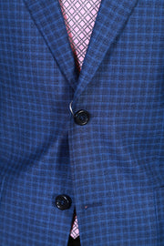 Fiore Di Napoli Dark Blue Checked Suit