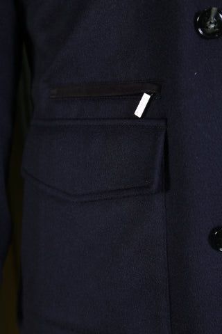 Kiton Navy-Blue Solid Cashmere Jacket