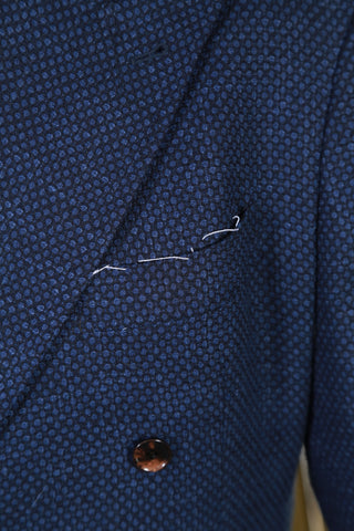 Sartorio Dark-Blue Birdseye Double Breasted Sport Jacket