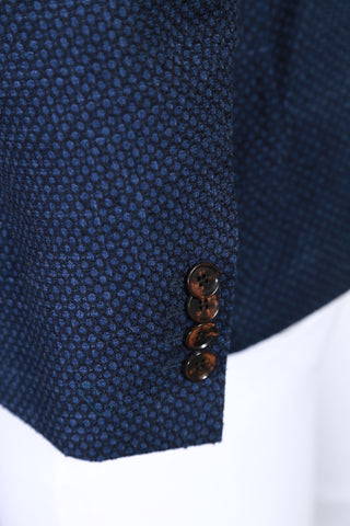Sartorio Dark-Blue Birdseye Double Breasted Sport Jacket