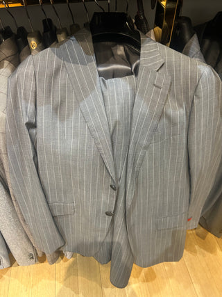 Isaia Pinstripe Wool-Cashmere-Silk Suit