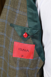 Isaia Brown Windowpane Suit