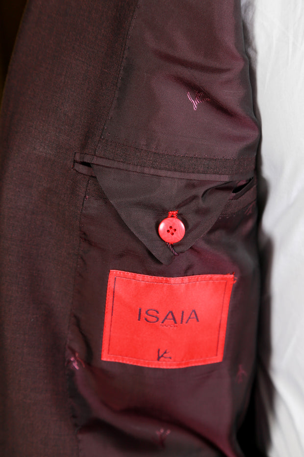 Isaia Dark Purple Wool-Mohair Suit