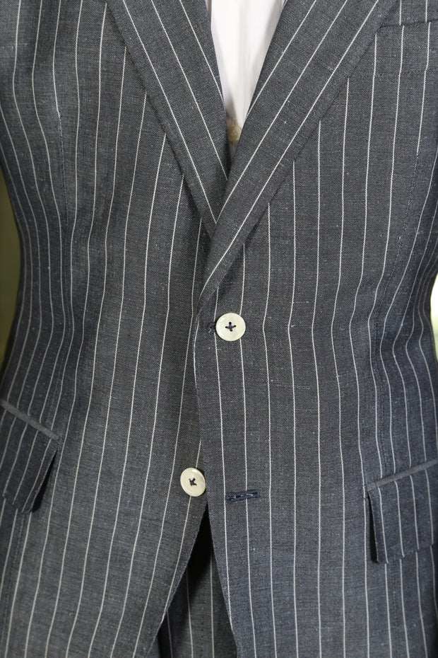 Isaia Grey Striped Wool Suit