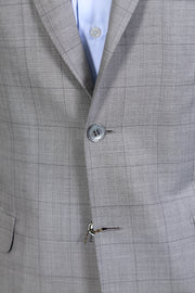 Brioni Gray Windowpane Wool Suit