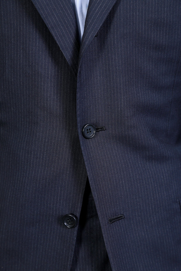 Kiton Dark-Blue Striped Cashmere Suit