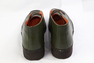 Andrea Ventura Green Leather Sailor Lace-Up Boots