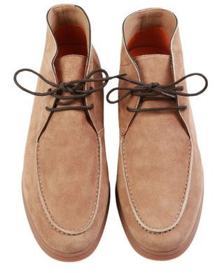 Andrea Ventura Tan Suede Sailor Lace-Up Boots