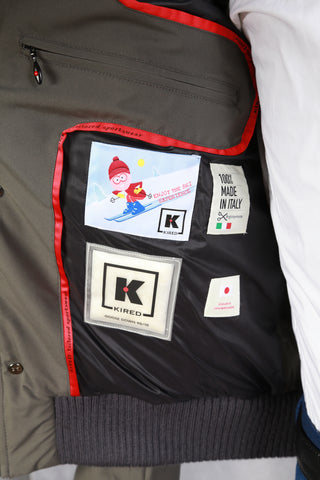 Kired By Kiton Khaki Solid Puffer Jacket