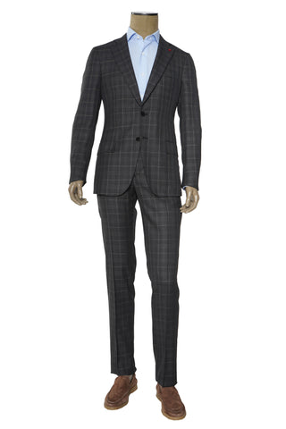 Isaia Double Windowpane Wool-Silk Suit