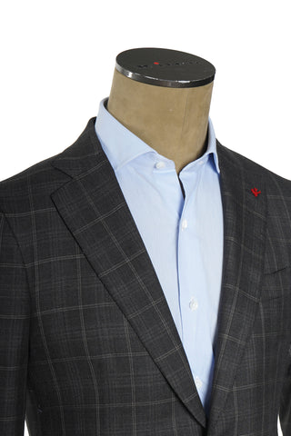 Isaia Double Windowpane Wool-Silk Suit