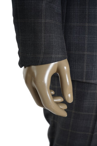 Isaia Double Windowpane Wool-Silk Suit