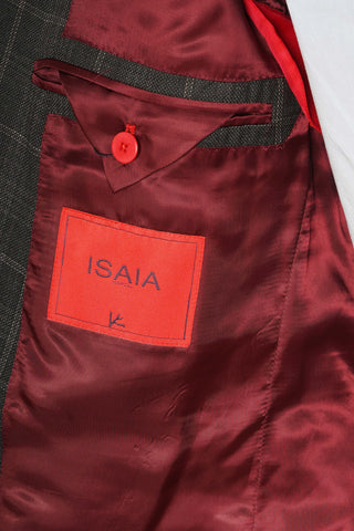 Isaia Double Windowpane Wool-Silk Suit