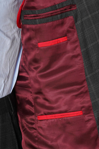 Isaia Double Windowpane Wool-Silk Suit